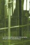 La critica poetica como instrumento del proyecto arquitectonico | 9789873607646 | Portada