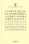 CURAE QUAE EX HOMINIBUS ATQUE ANIMALIBUS FIUNT I. ESTUDIO Y EDICION CRITICA | 9788484088219 | Portada