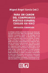 Para un canon del compromiso poético español (siglos XX-XXI). Antología comentada | 9788413693415 | Portada