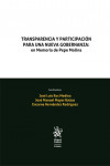 Transparencia y participación para una nueva gobernanza: en Memoria de Pepe Molina | 9788411690782 | Portada
