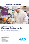 Cocina y gastronomía (Grupo Profesional E2) Ministerio de Defensa Temario y test parte específica | 9788414272039 | Portada
