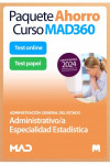 Paquete Ahorro Curso MAD360 + Test PAPEL y ONLINE Administrativo/a Especialidad Estadística Administración General del Estado | 9788414280799 | Portada