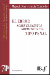 Error sobre elementos normativos del tipo penal | 9789915684550 | Portada