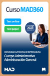 Curso MAD360 (30 días renovable) Cuerpo Administrativo (Especialidad Administración General) + Libros Papel Comunidad Autónoma de Extremadura | 9791370284459 | Portada